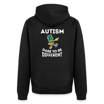 Autismus Asperger Akzeptanz Welt Autismus Tag - Unisex Premium Bio Zip Hoodie - Schwarz - Hinten - Nico (187cm)
