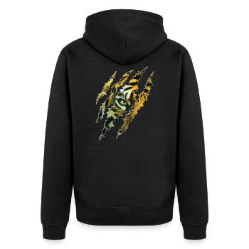 Tigre oeil Griffe Chat Chat Lion Félin - Veste à capuche bio Premium Unisexe - noir - Dos - Nico (187cm)