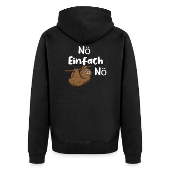 Noe einfach Noe Faultier lustiger Spruch Nö - Unisex Premium Bio Zip Hoodie - Schwarz - Hinten - Nico (187cm)