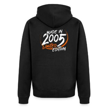 Né en 2005 16 anniversaire 16 ans - Veste à capuche bio Premium Unisexe - noir - Dos - Nico (187cm)
