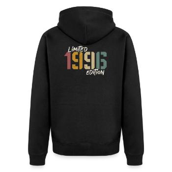 Millésime 1996 Anniversaire Limited Edition - Veste à capuche bio Premium Unisexe - noir - Dos - Nico (187cm)