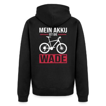 Fahrrad Fahrradfahren Lustiger Spruch Geschenk - Unisex Premium Bio Zip Hoodie - Schwarz - Hinten - Nico (187cm)