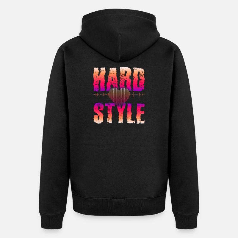 Hardstyle Techno Rave Raver Cadeau - Veste à capuche bio Premium Unisexe - noir