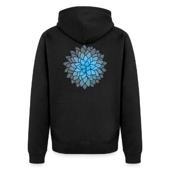 MUMS Flower Hellblau Blumen - Unisex Premium Bio Zip Hoodie - Schwarz - Hinten - Nico (187cm)