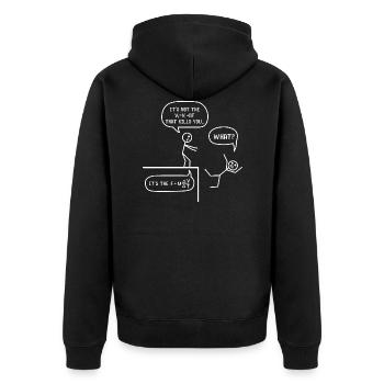 Flieg Kraft Gleichung Physiker - Unisex Premium Bio Zip Hoodie - Schwarz - Hinten - Nico (187cm)