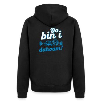 Do Bin I Dahoam Berge Wanderer Bayern Geschenk - Unisex Premium Bio Zip Hoodie - Schwarz - Hinten - Nico (187cm)