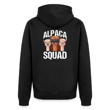 Alpaca Squad Alpapaka Lama Cadeau Alpagas - Veste à capuche bio Premium Unisexe - noir - Dos - Nico (187cm)