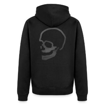 Crâne éteint de la mort dans l’obscurité - Veste à capuche bio Premium Unisexe - noir - Dos - Nico (187cm)