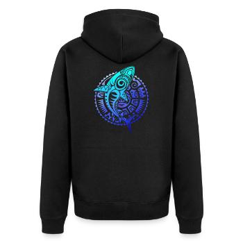 Tribal Requin Shark Plage Hawaï cadeau - Veste à capuche bio Premium Unisexe - noir - Dos - Nico (187cm)