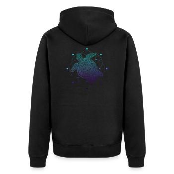 Tortue tribal océan plongée cadeau - Veste à capuche bio Premium Unisexe - noir - Dos - Nico (187cm)