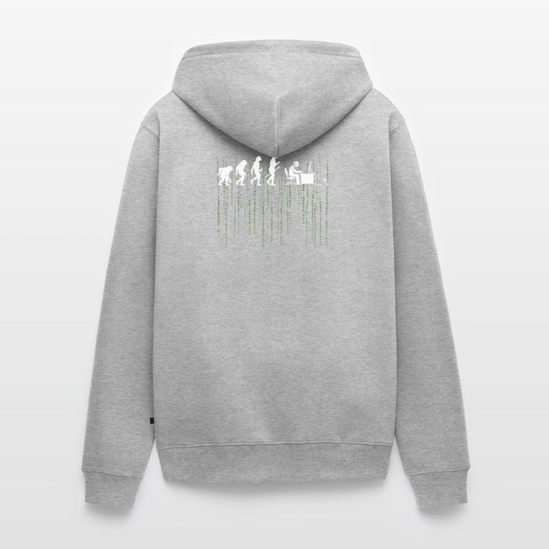 Evolution Computer Enticklung BrushIng Gift Unisex Premium Organic Zip Hoodie