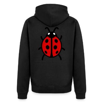 Marienkäfer - Unisex Premium Bio Zip Hoodie - Schwarz - Hinten - Nico (187cm)
