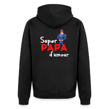 Super papa d'amour - Veste à capuche bio Premium Unisexe - noir - Dos - Nico (187cm)