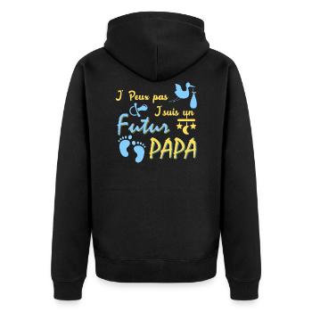 J'peux pas j'suis un futur Papa - Veste à capuche bio Premium Unisexe - noir - Dos - Nico (187cm)
