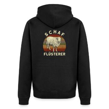 Schaf Flüsterer Schafe Bauernhof Lamm Wolle Motiv - Unisex Premium Bio Zip Hoodie - Schwarz - Hinten - Nico (187cm)