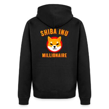 Shiba Inu Token - Shiba Inu Münze, Shib Münze, Shib - Unisex Premium Bio Zip Hoodie - Schwarz - Hinten - Nico (187cm)