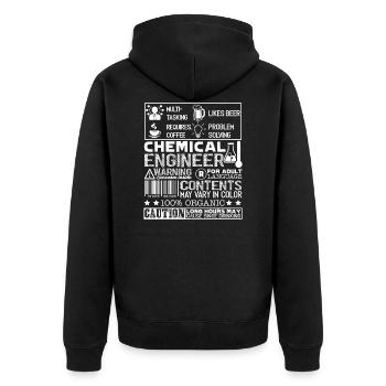Travail d’ingénieur chimique - Veste à capuche bio Premium Unisexe - noir - Dos - Nico (187cm)