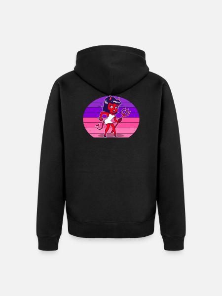 Devil Woman Sunset - Unisex Premium Organic Zip Hoodie - black