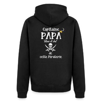 Capitaine PAPA tatoué et chef de cette Piraterie - Veste à capuche bio Premium Unisexe - noir - Dos - Nico (187cm)