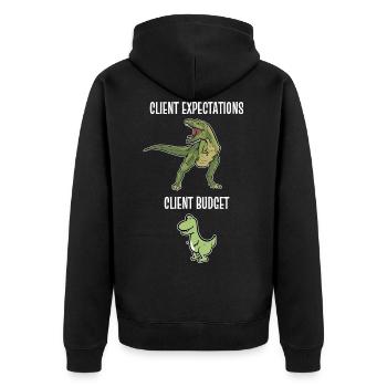 Grafiker Designerin Grafik Designer Künstlerin - Unisex Premium Bio Zip Hoodie - Schwarz - Hinten - Nico (187cm)