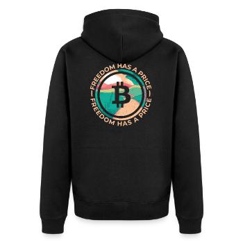 La liberté a un prix Crypto Bitcoin Shirt Gift - Veste à capuche bio Premium Unisexe - noir - Dos - Nico (187cm)