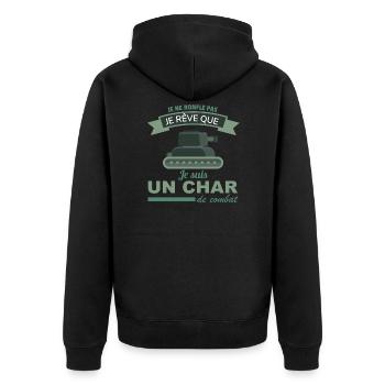 Je ne ronfle pas un char de combat Cadeau - Veste à capuche bio Premium Unisexe - noir - Dos - Nico (187cm)
