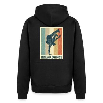 Breakdance - Unisex Premium Bio Zip Hoodie - Schwarz - Hinten - Nico (187cm)