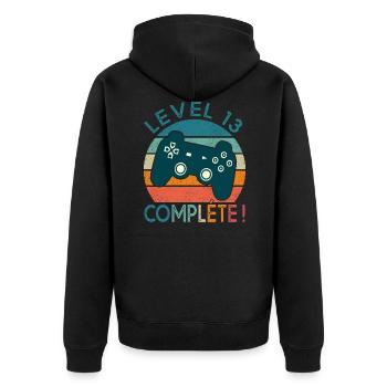 Level 13 cadeau geek anniversaire 13 ans gamer - Veste à capuche bio Premium Unisexe - noir - Dos - Nico (187cm)