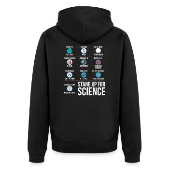 Wissenschaft Klimawandel Geschenk Science Impfen - Unisex Premium Bio Zip Hoodie - Schwarz - Hinten - Nico (187cm)