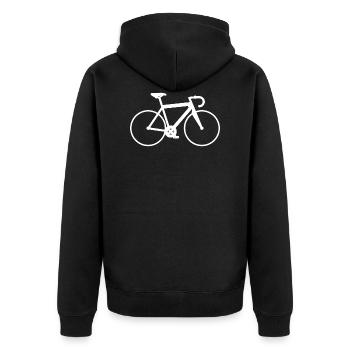 Triathlon vélo LOVE COEUR cadeau cycliste - Veste à capuche bio Premium Unisexe - noir - Dos - Nico (187cm)