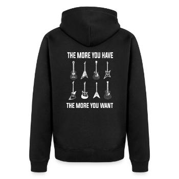 Gitarre Musik Gitarrist Papa Guitar Opa - Unisex Premium Bio Zip Hoodie - Schwarz - Hinten - Nico (187cm)