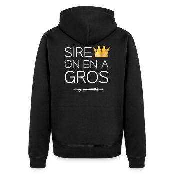 Citation Perceval et Karadoc - Sire on en a gros - Veste à capuche bio Premium Unisexe - noir - Dos - Nico (187cm)