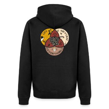 Answer Physics Mathematics Saying Universe - Unisex Premium Organic Zip Hoodie - black - Back - Nico (187cm)