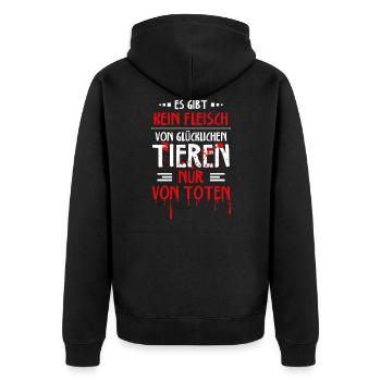 Animal Cruelty Vegan Happy Animals Saying - Unisex Premium Organic Zip Hoodie - black - Back - Nico (187cm)