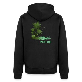 Surf pour les surfeurs Vintage Pipeline Idée cadeau - Veste à capuche bio Premium Unisexe - noir - Dos - Nico (187cm)