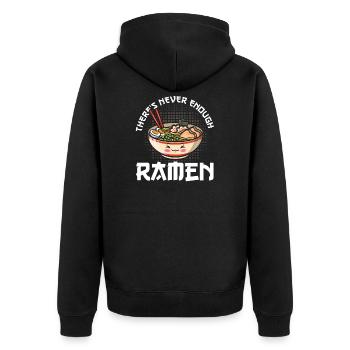 Ramen Japan Japanisch Nudeln Asiatisch Geschenk - Unisex Premium Bio Zip Hoodie - Schwarz - Hinten - Nico (187cm)