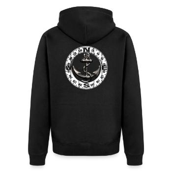 Boussole marine - Veste à capuche bio Premium Unisexe - noir - Dos - Nico (187cm)