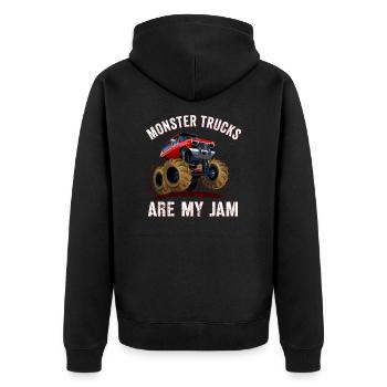 Monster Trucks Are My Jam Cool Monster Truck - Unisex Premium Organic Zip Hoodie - black - Back - Nico (187cm)