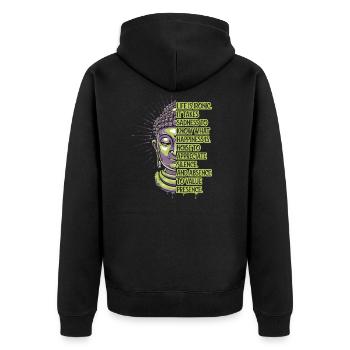 Méditation Citation bouddhisme Bouddha inspirant - Veste à capuche bio Premium Unisexe - noir - Dos - Nico (187cm)