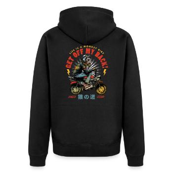 Life is a Monkey Bike - Unisex Premium Organic Zip Hoodie - black - Back - Nico (187cm)