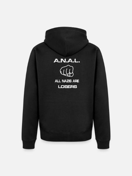 Anti-racism Human rights Anti-fascist slogan - Unisex Premium Organic Zip Hoodie - black
