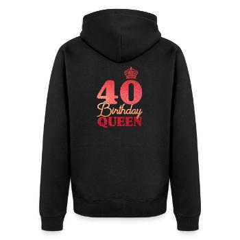 40 anniversaire Birthday Queen 40 ans - Veste à capuche bio Premium Unisexe - noir - Dos - Nico (187cm)