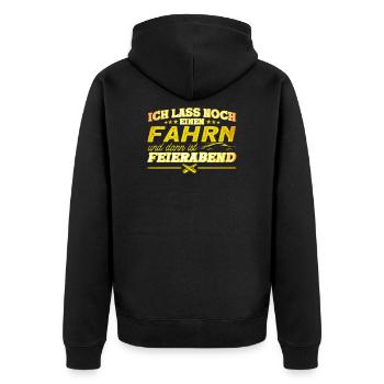 Fahrschule Fahrlehrer Fahrschüler Geschenk - Unisex Premium Bio Zip Hoodie - Schwarz - Hinten - Nico (187cm)