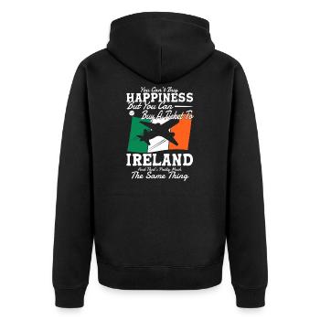 Irlande Drapeau Irlande Irlande Cadeau - Veste à capuche bio Premium Unisexe - noir - Dos - Nico (187cm)