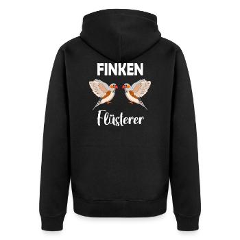 Finken-Flüsterer Zebrafinken Vögel - Vogel - Unisex Premium Bio Zip Hoodie - Schwarz - Hinten - Nico (187cm)