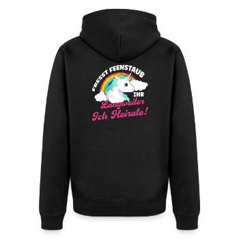 Fresst Feenstaub Ihr Langweiler Einhorn Heiraten - Unisex Premium Bio Zip Hoodie - Schwarz - Hinten - Nico (187cm)