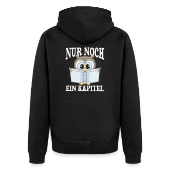 Nur Noch Ein Kapitel Leseratte Bücherwurm Geschenk - Unisex Premium Bio Zip Hoodie - Schwarz - Hinten - Nico (187cm)