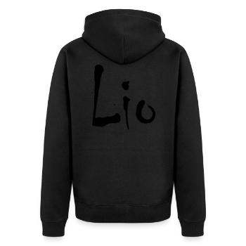 lio - Unisex Premium Bio Zip Hoodie - Schwarz - Hinten - Nico (187cm)