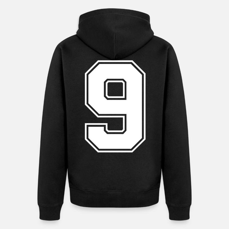 Maillot à 9 chiffres - Veste à capuche bio Premium Unisexe - noir