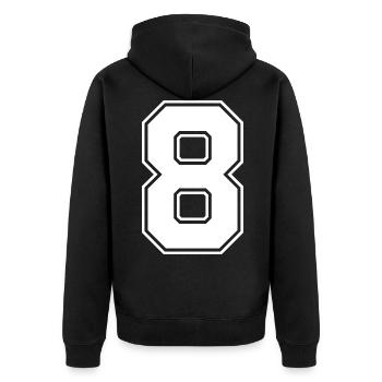 Maillot à 8 chiffres - Veste à capuche bio Premium Unisexe - noir - Dos - Nico (187cm)